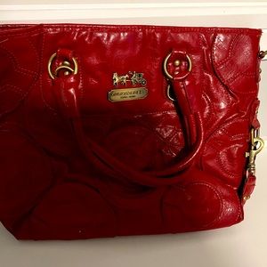 Vintage red coach purse.